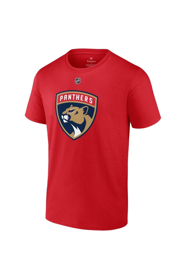 Men's Fanatics Branded Matthew Tkachuk Red Florida Panthers Authentic Stack Name & Number T-Shirt, Alternate, color, Red