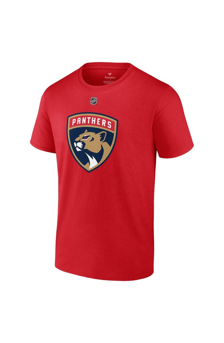 FANATICS Men's Fanatics Branded Matthew Tkachuk Red Florida Panthers Authentic Stack Name & Number T-Shirt, Alternate, color, 