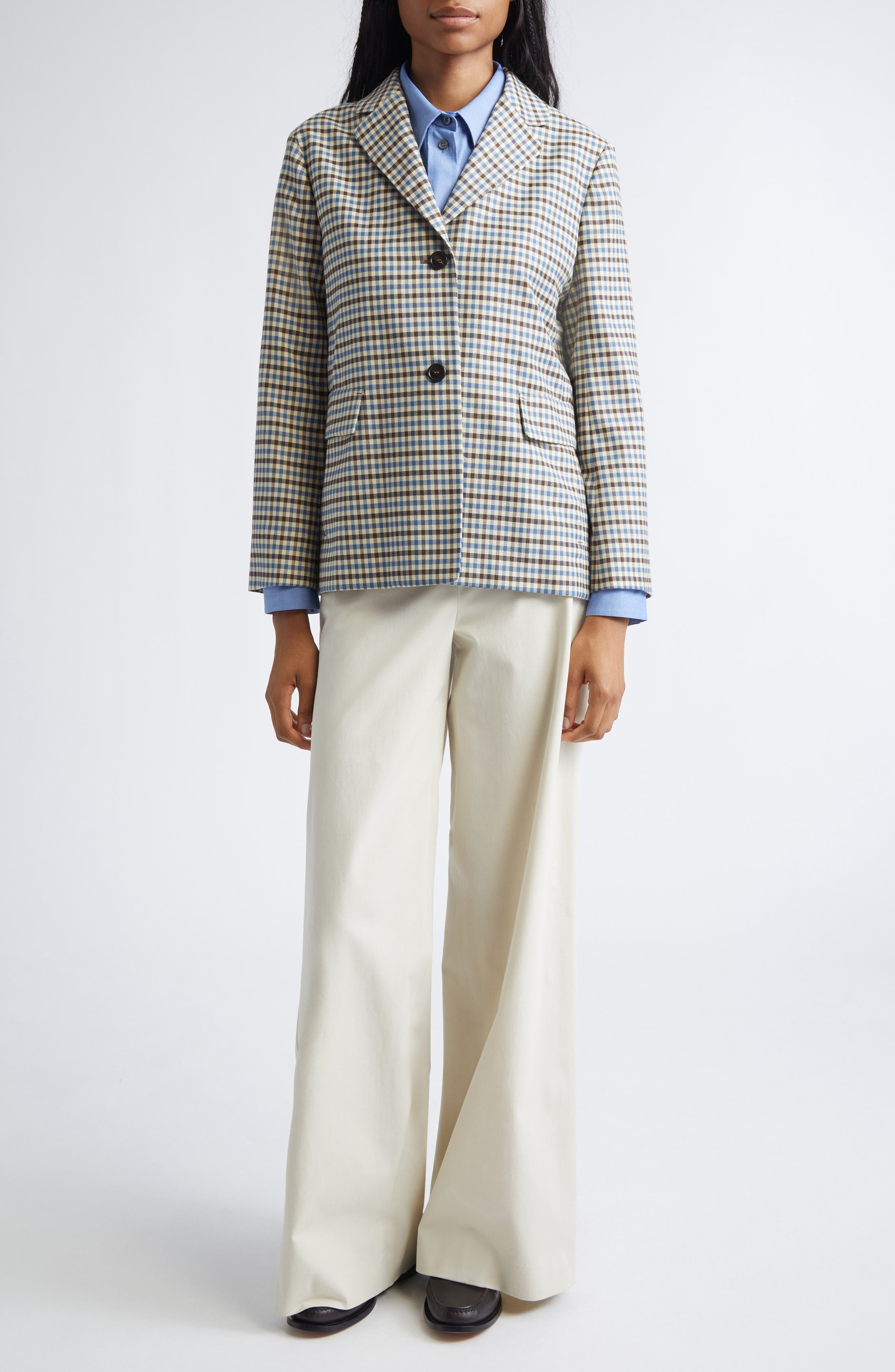 Nadia Check Wool & Cotton Jacket - image 2