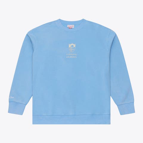 Men's Mitchell & Ness Powder Blue Los Angeles Chargers Core Essentials Micro Logo Fleece Sweatshirt