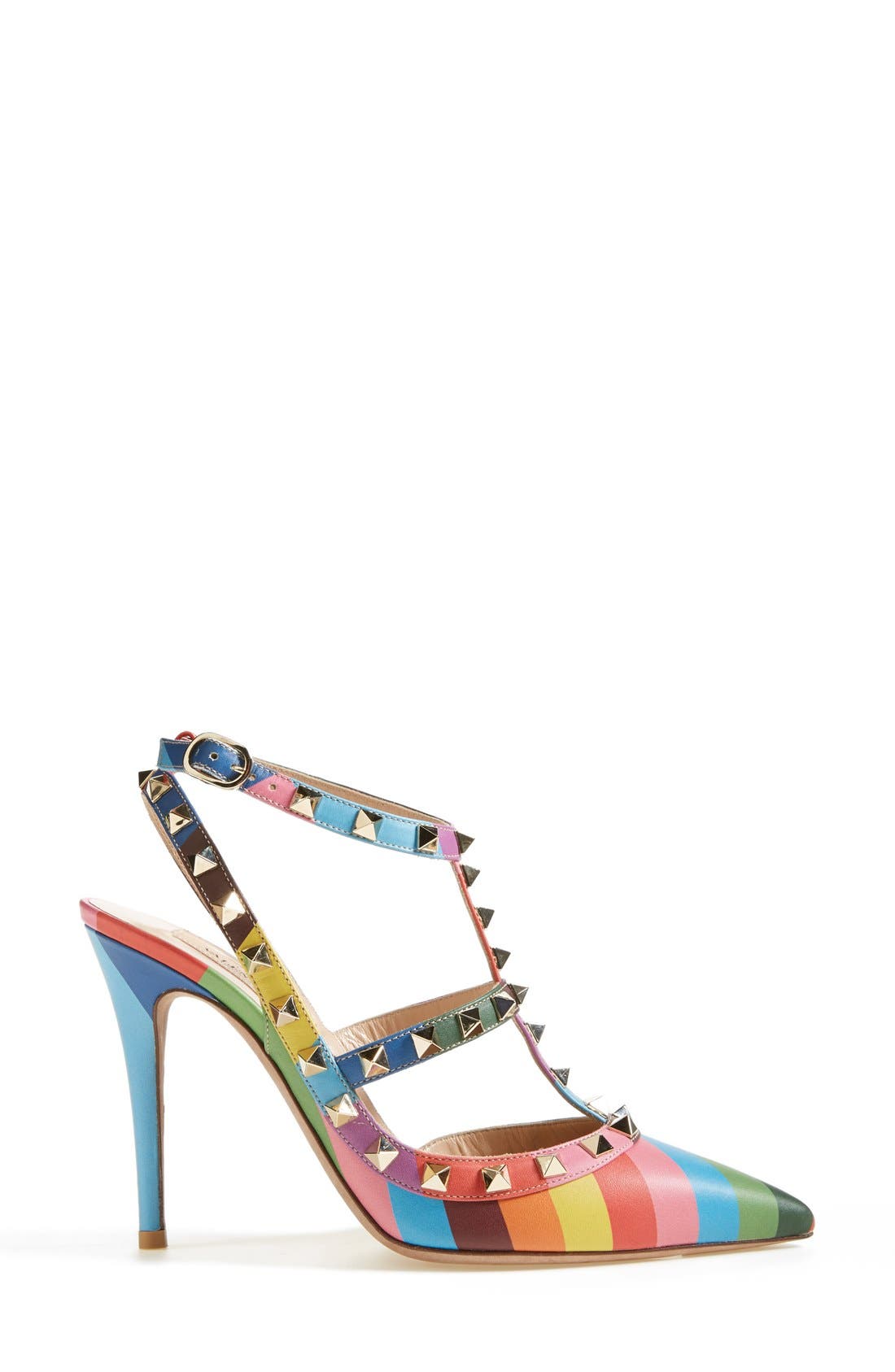 'Rockstud' T-Strap Pump, Alternate, color, MULTI COLOR