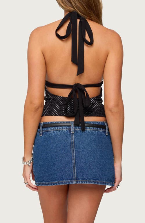 Edikted Ginny Mixed Polka Dot Halter Top In Black