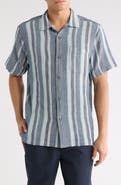 Tommy Bahama Milano Textured Stripe Cotton Camp Shirt
