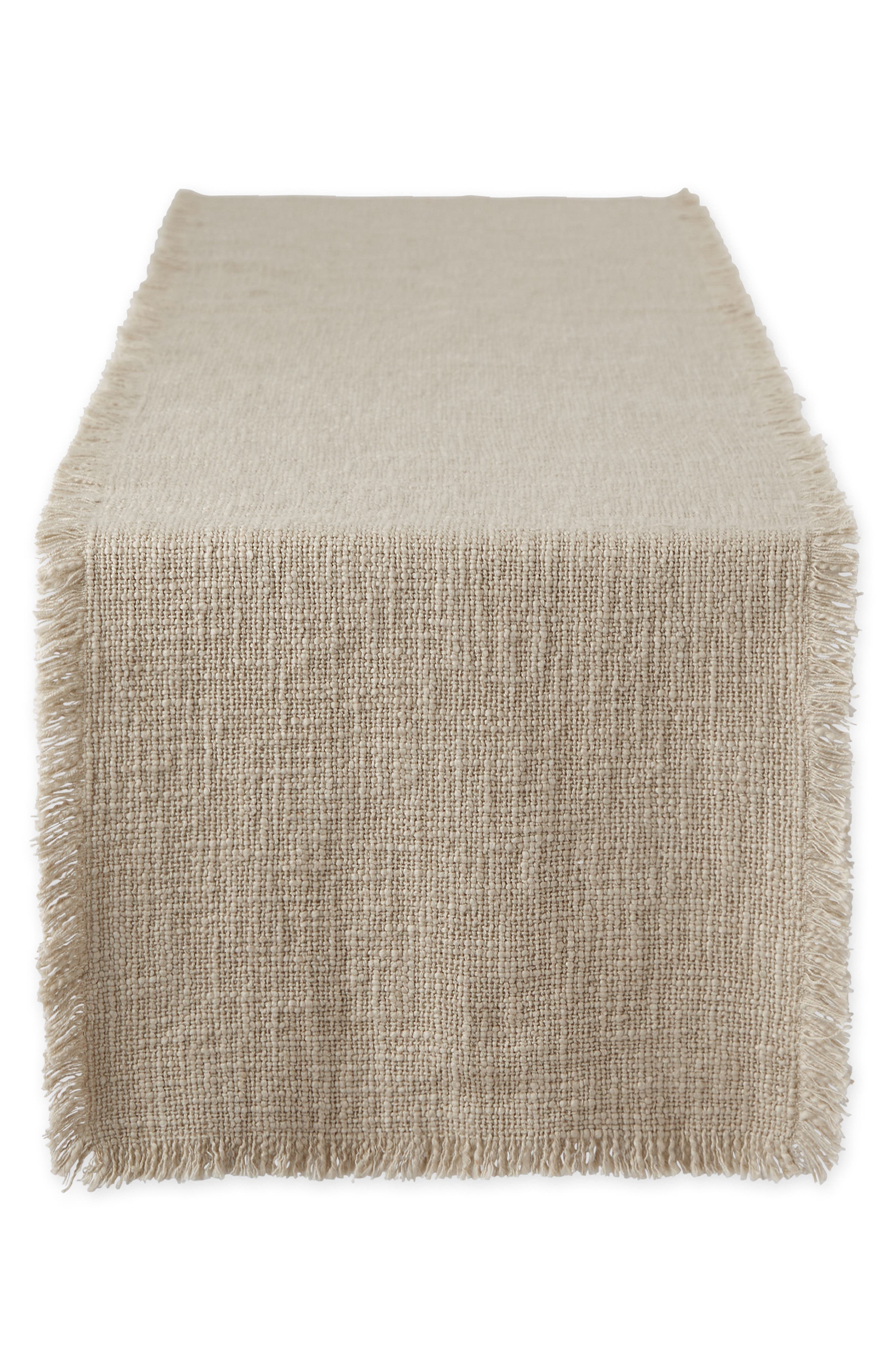 Design Imports Chino Basket Fringe Table Runner