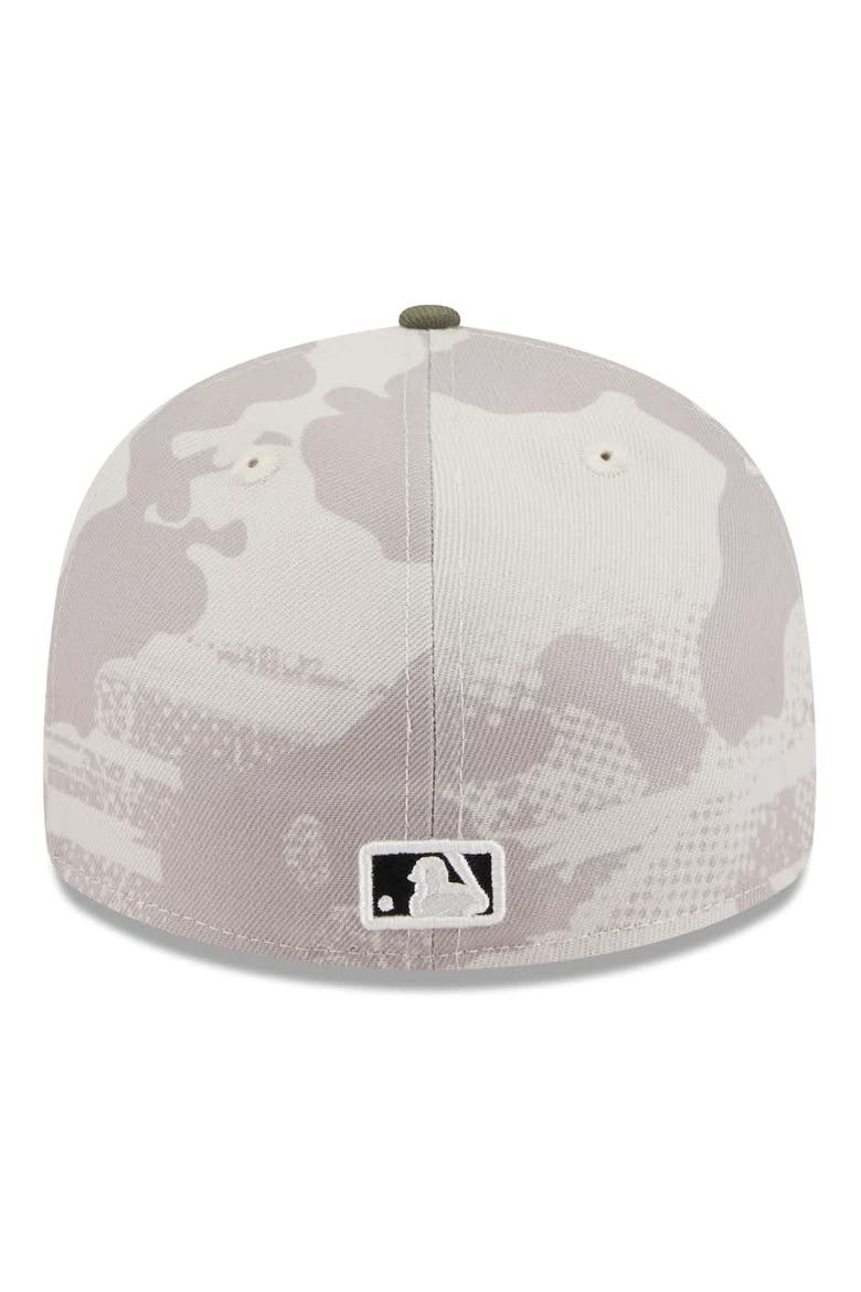 Men's New Era Light Beige/Olive Miami Marlins 2025 Armed Forces Day Low Profile 59FIFTY Fitted Hat, Alternate, color, Light Beige