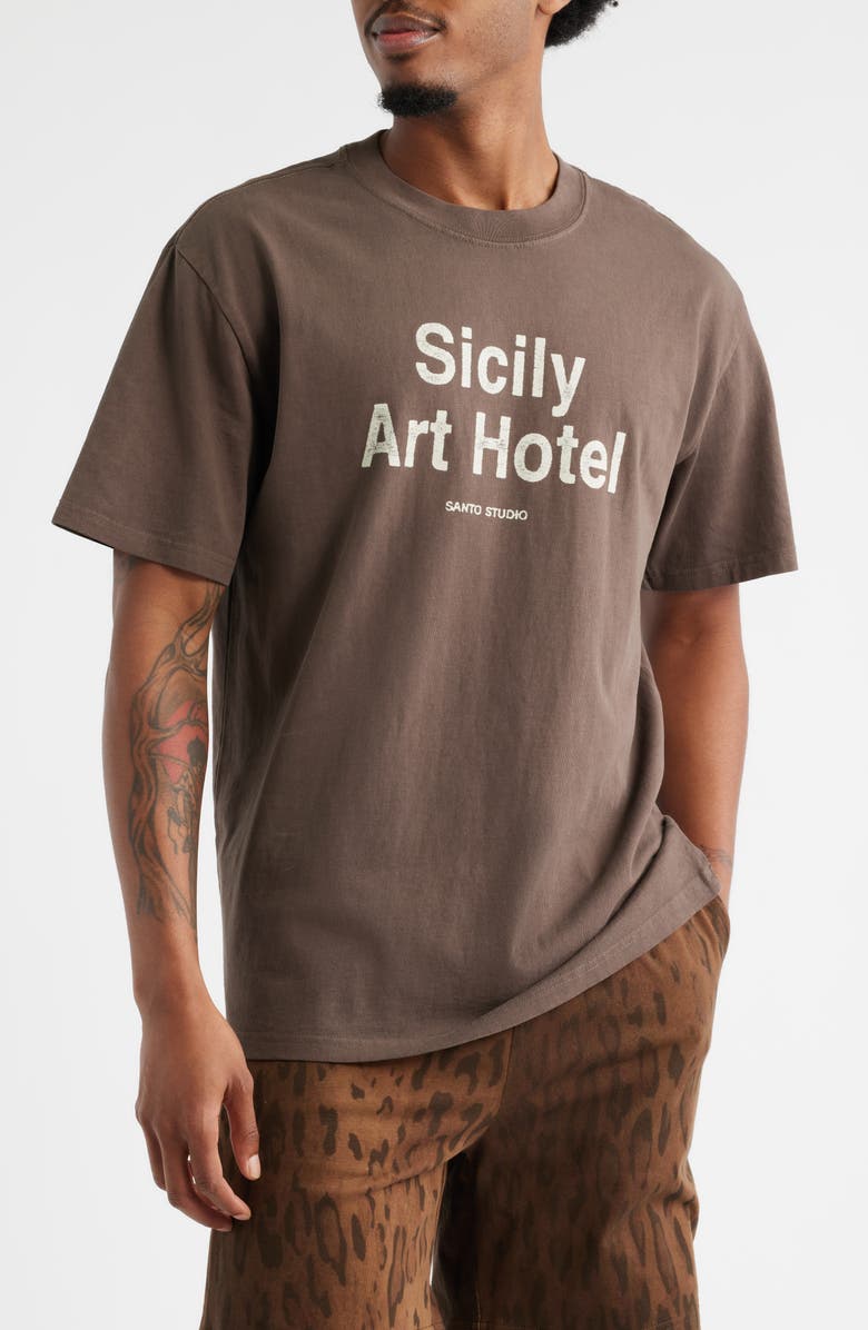 SANTO STUDIO Sicily Art Hotel Graphic T-Shirt, Main, color,