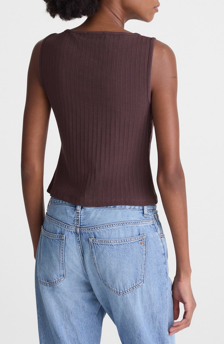 Madewell Rib Crewneck Vest Tank, Alternate, color, Chocolate Plum