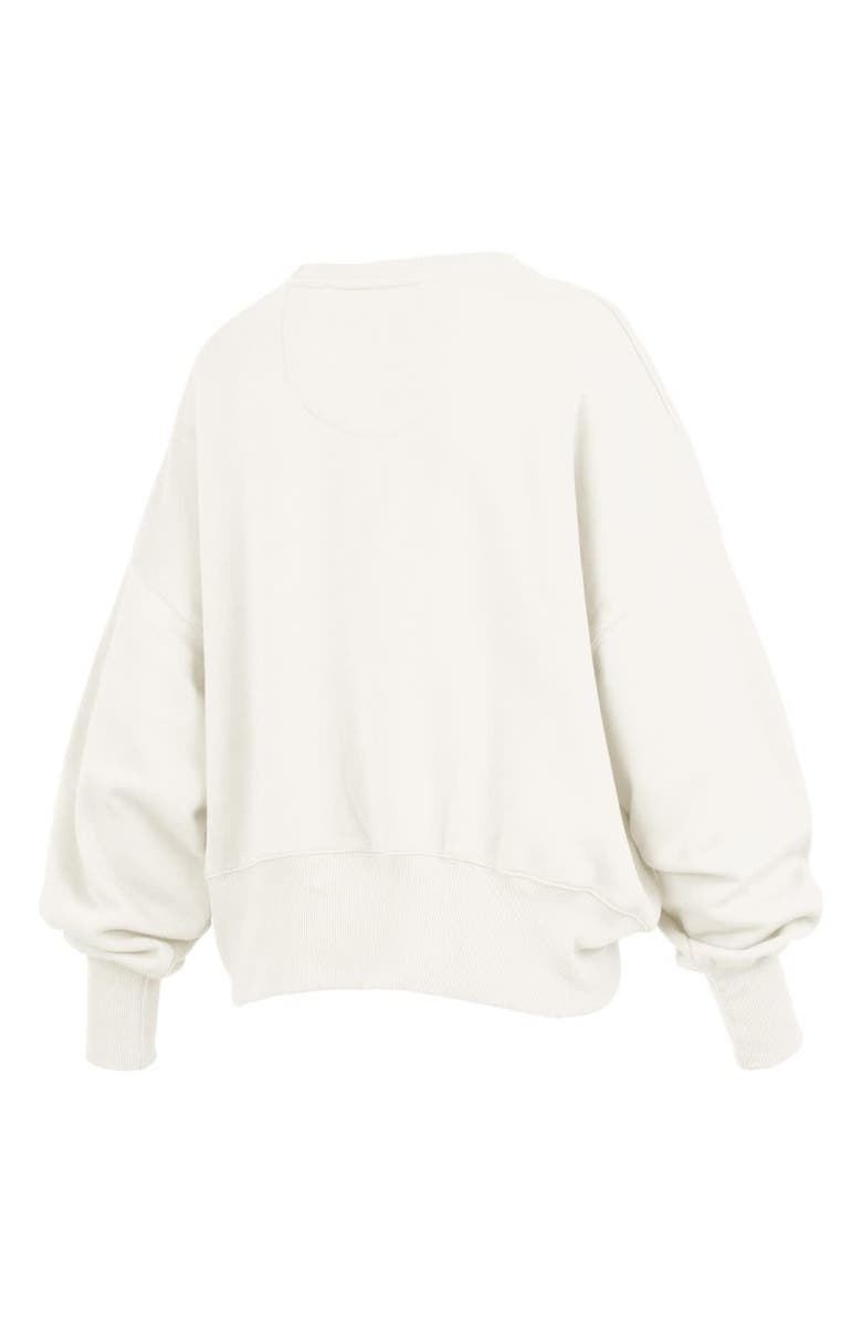 PRESSBOX Women's Pressbox Cream Kansas State Wildcats Oversized Chelsea Waist Length Pullover Sweatshirt, Alternate, color, Cream