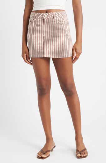 Topshop Stripe Denim Miniskirt