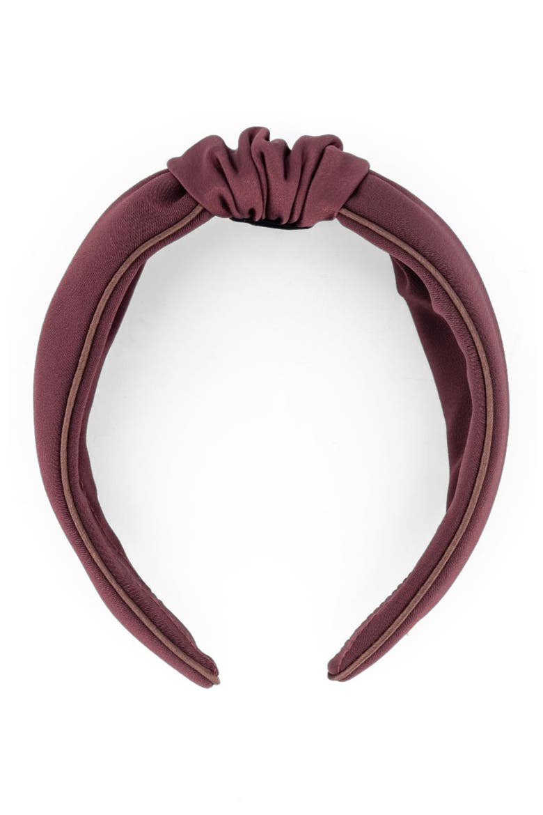 Douceur satin headband, Alternate, color, Moka