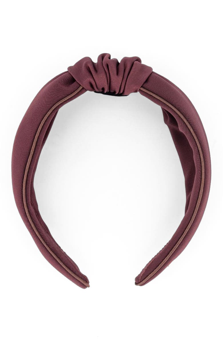 Alexandre de Paris Douceur satin headband, Alternate, color, Moka