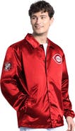 STARTER Men's Starter Red Cincinnati Reds Cooperstown Collection Point Man Full-Snap Coaches Jacket