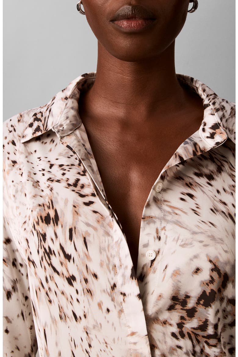 Pleated Button Front Shirt, Alternate, color, WHITE