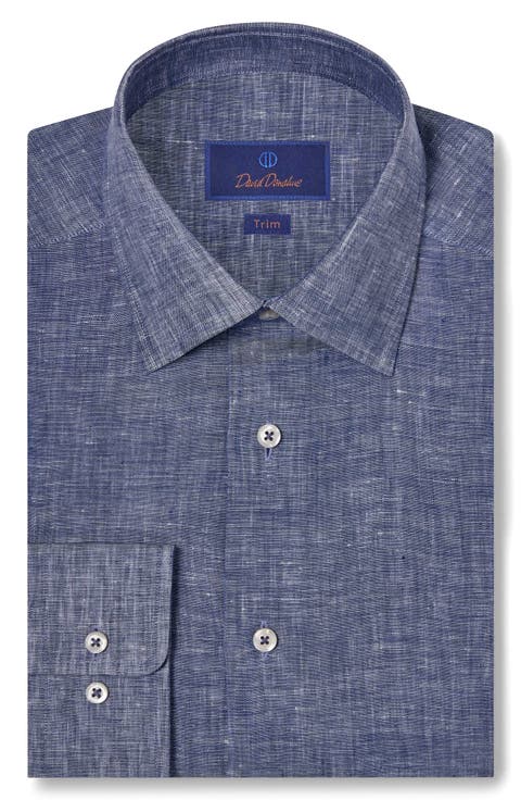 Trim Fit Linen Dress Shirt