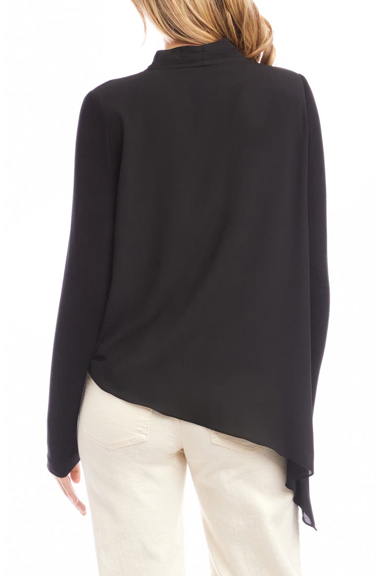 Layered Wrap Front Top, Alternate, color, BLACK
