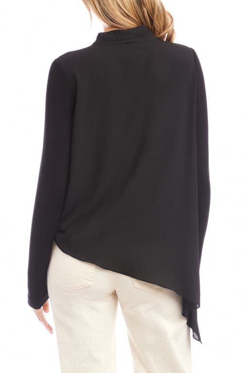 Karen Kane Layered Wrap Front Top In Black
