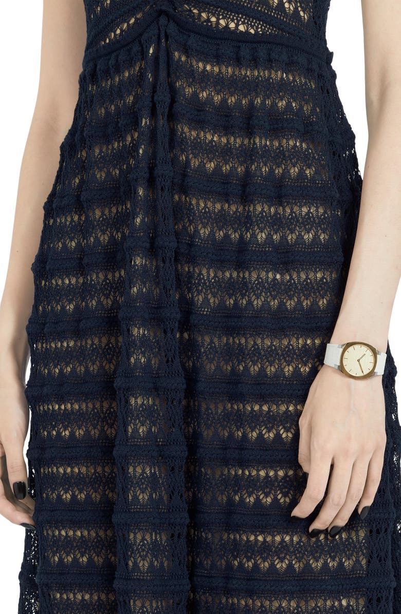 Gucci 25H Leather Strap Watch Watch, 34mm, Alternate, color, Gold