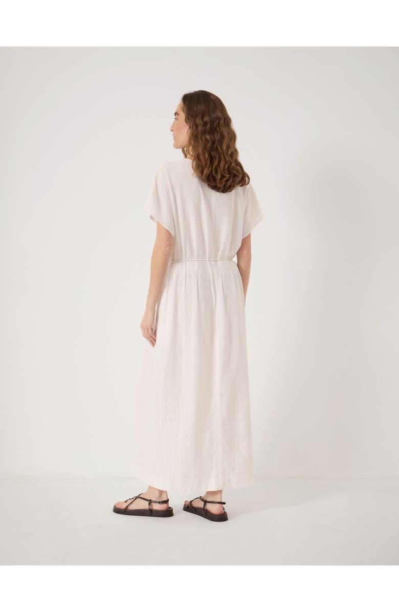 Hush Remy Pleated Linen Blend Midi Dress, Alternate, color, White