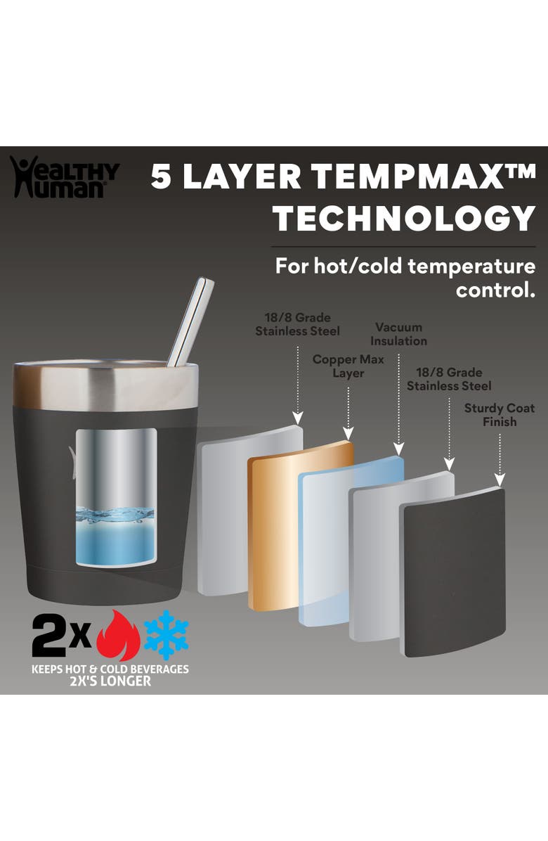 Healthy Human The Cruiser Tumbler 12 oz, Alternate, color, Pure Black