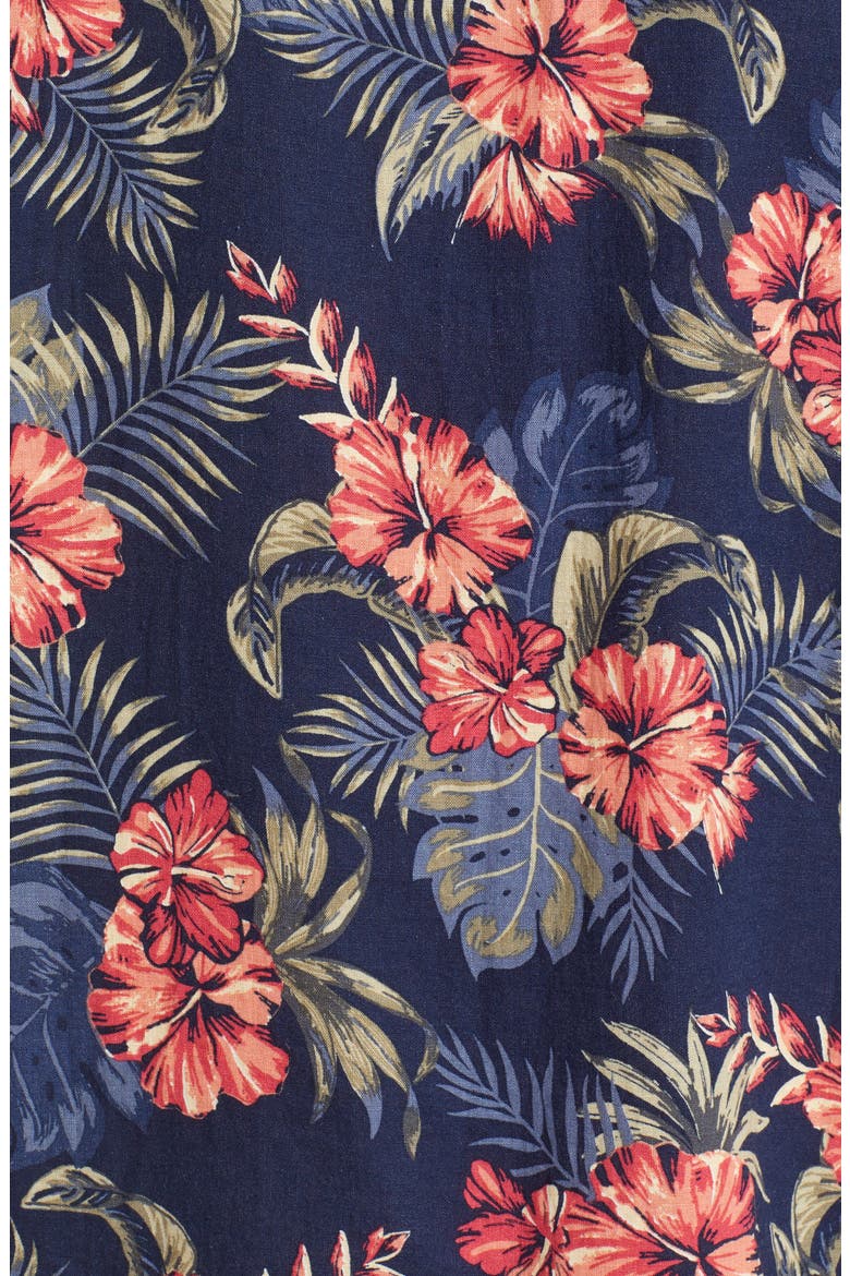 Carson Floral Linen Blend Button-Up Shirt, Alternate, color, LUAU PARADISE