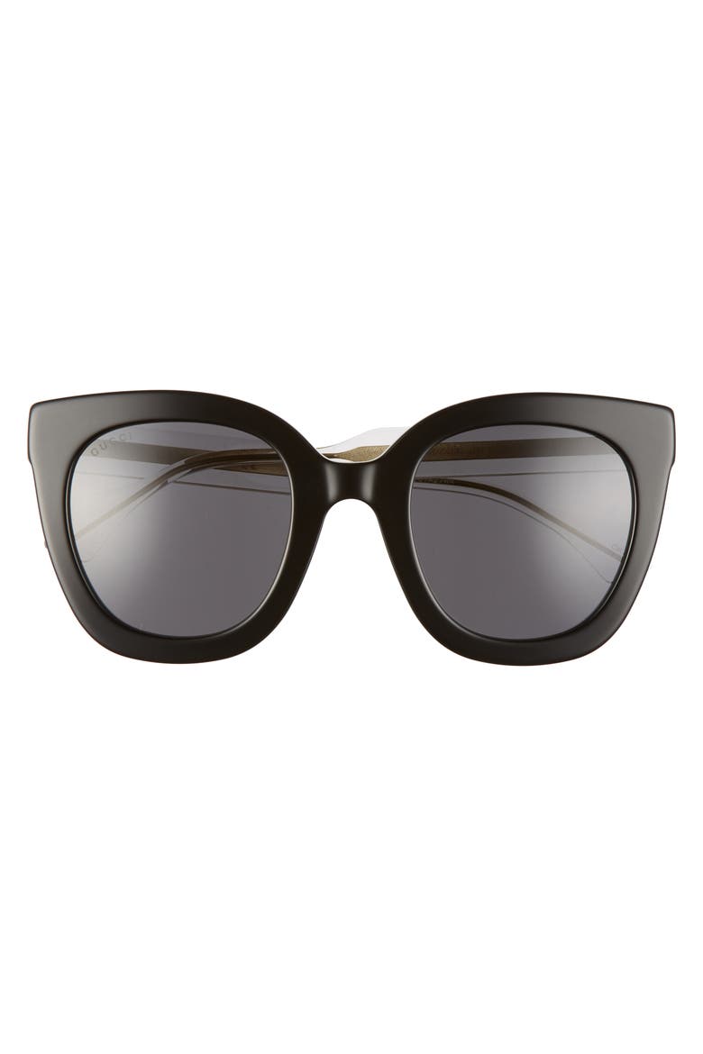 51mm Cat Eye Sunglasses, Alternate, color, BLACK/ GREY SOLID