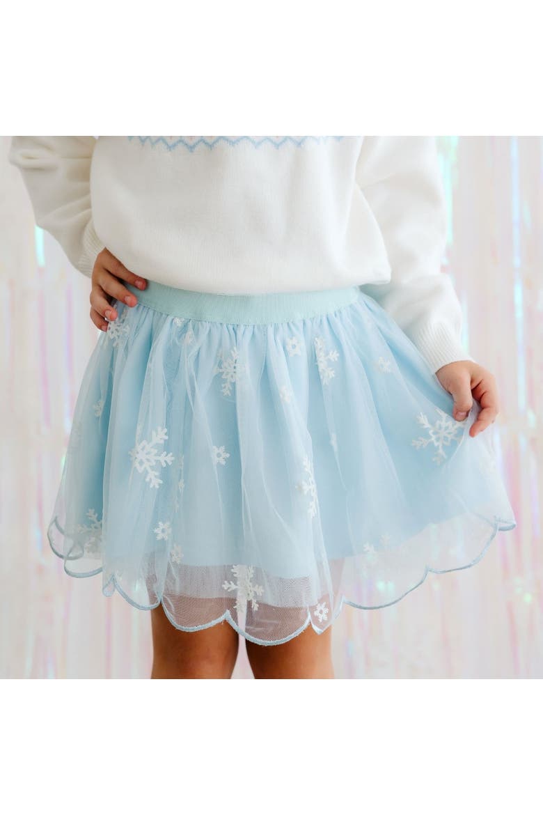 Glitter Snowflake Scalloped Tutu Skirt (baby), Alternate, color, Blue