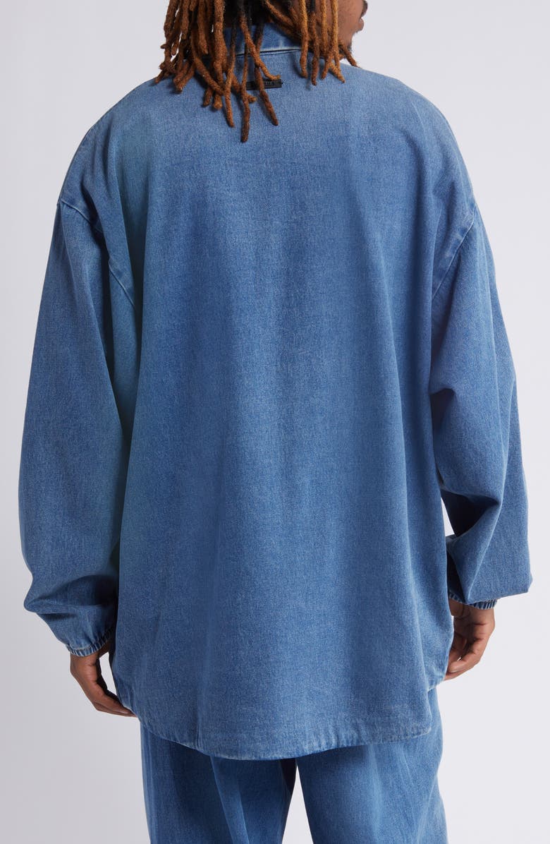 Fear of God Essentials Oversize Denim Zip Jacket, Alternate, color, 