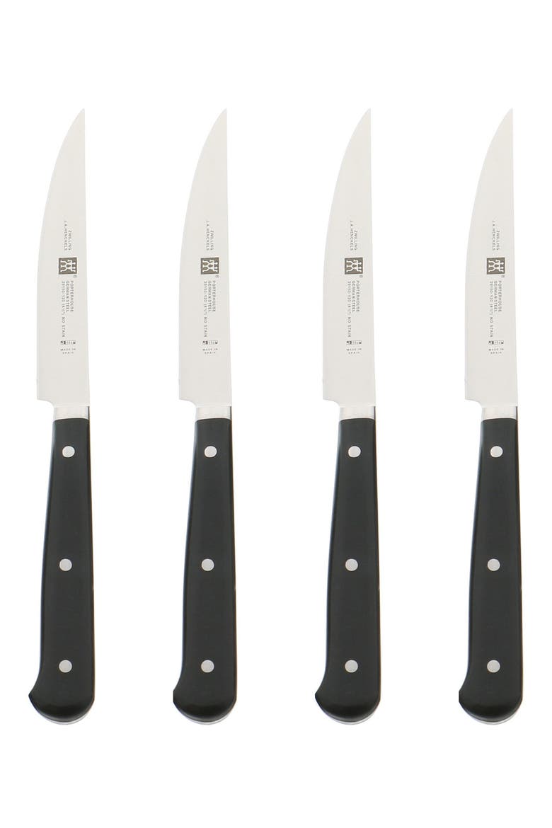 4-Piece Porterhouse Steak Knife Set, Alternate, color, BLACK