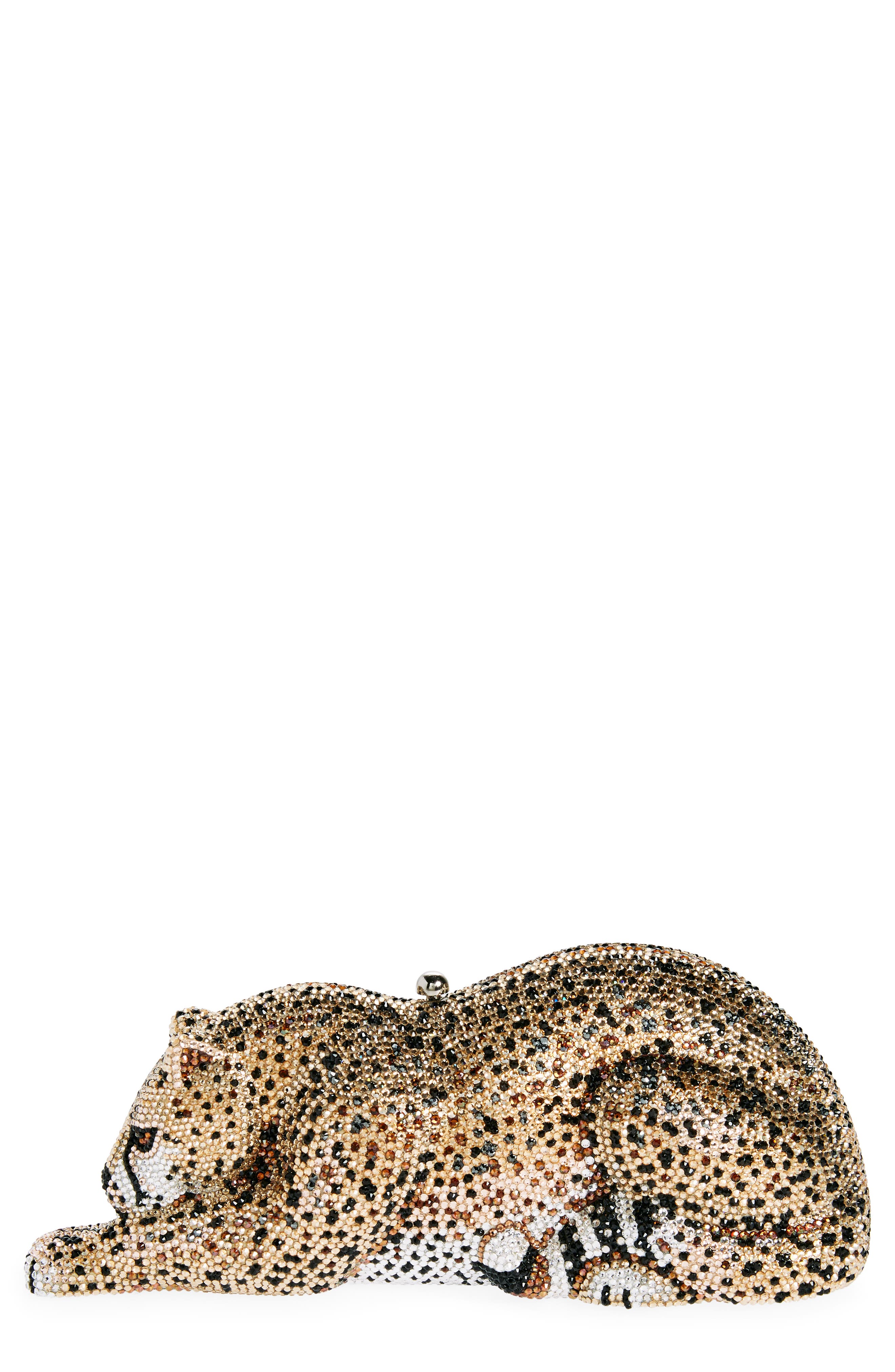JUDITH LEIBER COUTURE Wildcat Chiquita Cheetah Clutch, Main, color, 