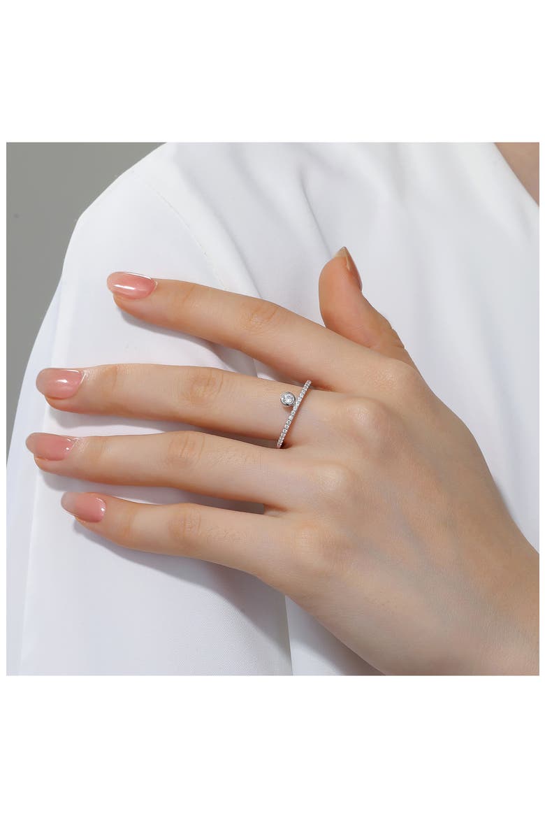 Simulated Diamond Half Eternity Ring, Alternate, color, SILVER