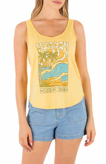 Splash Scoop Hem Cotton Graphic Tank Top