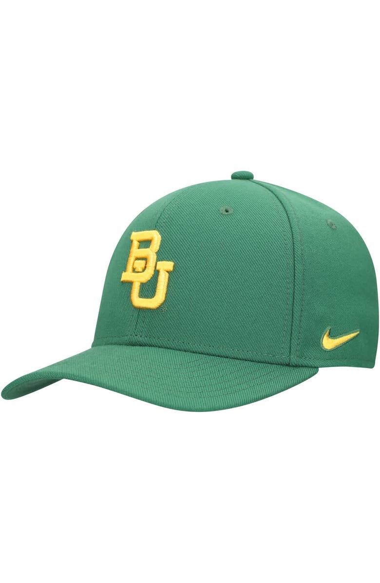 Nike Men's Nike Green Baylor Bears 2024 Sideline Rise Swoosh Flex Hat, Main, color, Green