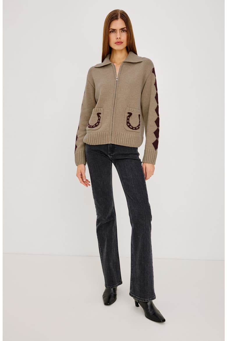 Rhea Cardigan Sweater, Alternate, color, HORSESHOES