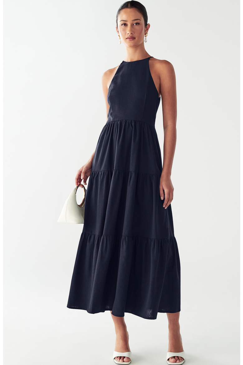 Aquila Maxi Dress, Alternate, color, Navy Blue