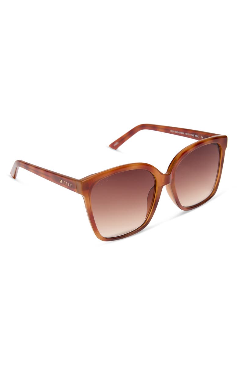 DIFF Hazel 58mm Square Sunglasses, Alternate, color, Maple Tortoise