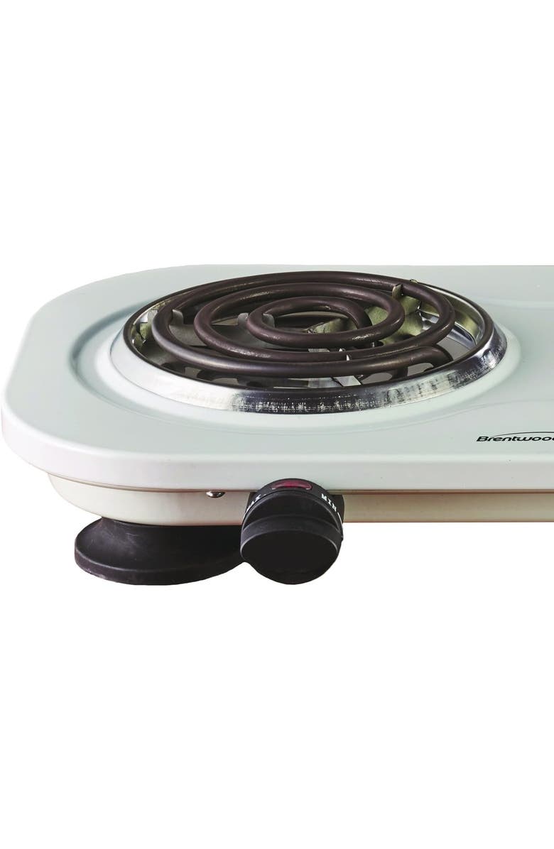 Brentwood Electric Double Burner, Alternate, color, White