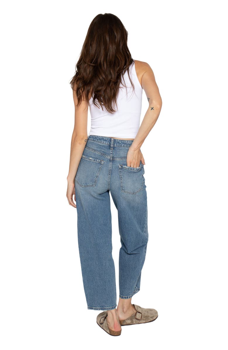 OLIVER LOGAN Harlow Barrel Leg Jeans High Rise Vintage Denim Indigo, Alternate, color, Vintage Denim Indigo