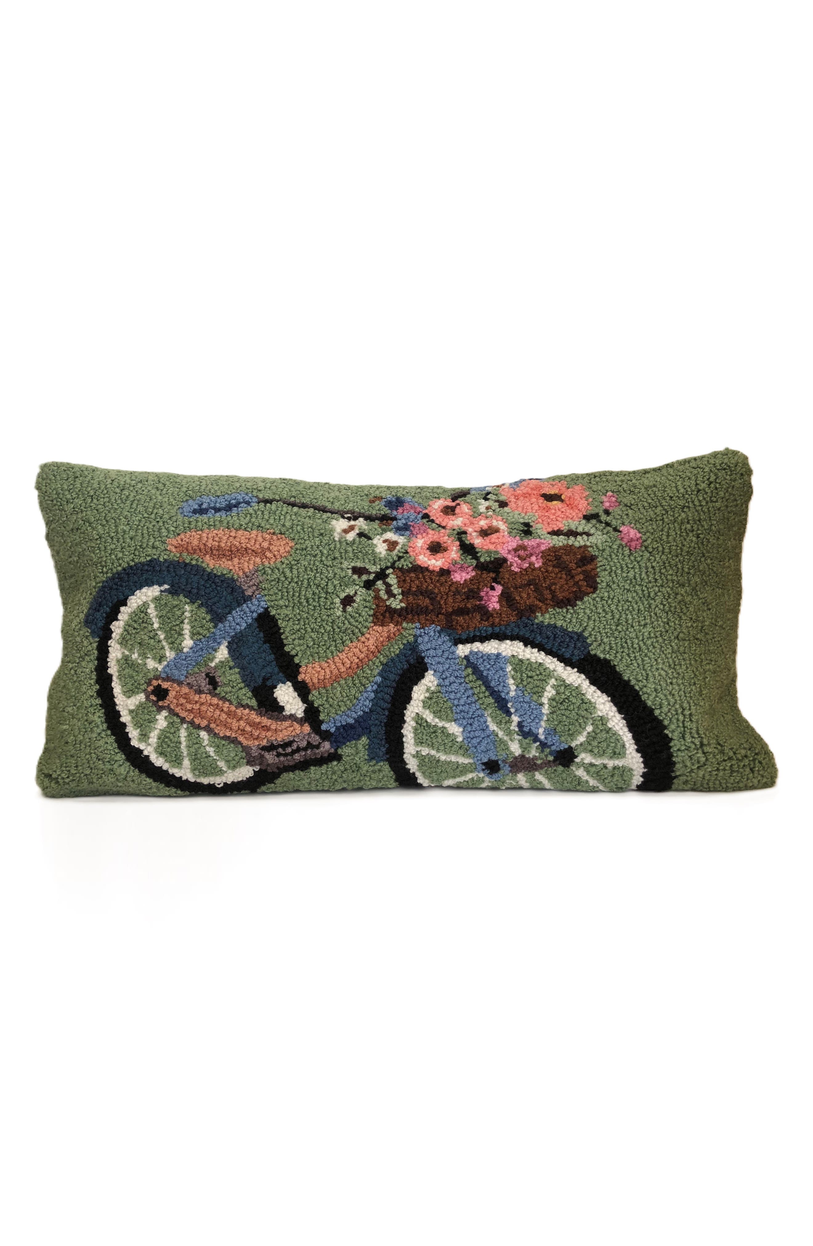 Blossom Bike Fern Indoor/Outdoor Tufted Pillow