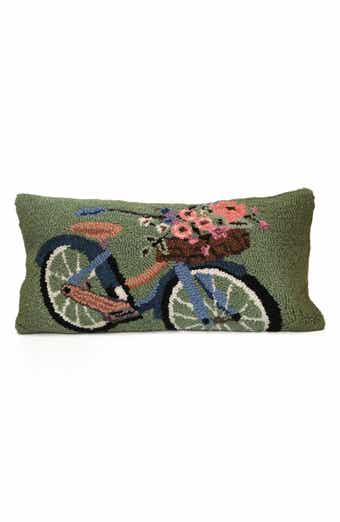 Blossom Bike Fern Indoor/Outdoor Tufted Pillow