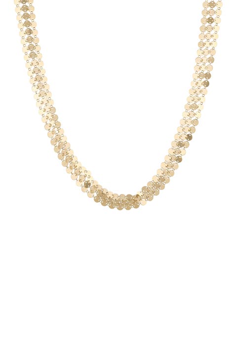 14K Gold Chain Mail 3-Row Necklace