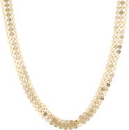 LANA 14K Gold Chain Mail 3-Row Necklace
