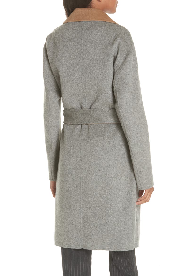 Sven Reversible Wool Blend Coat, Alternate, color, GREY/ CAMEL