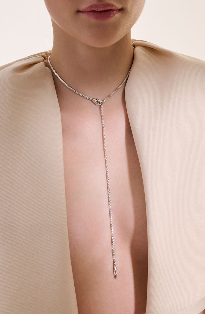 John Hardy Naga Lariat, Gemstones, 2.5mm, Alternate, color, Silver