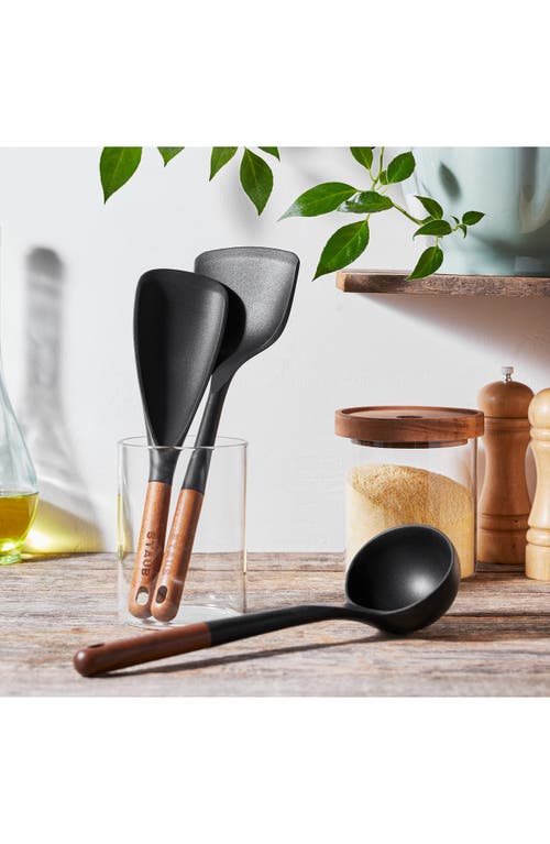 Staub Silicone With Wood Handle 3pc Cooking Utensil Set In Black