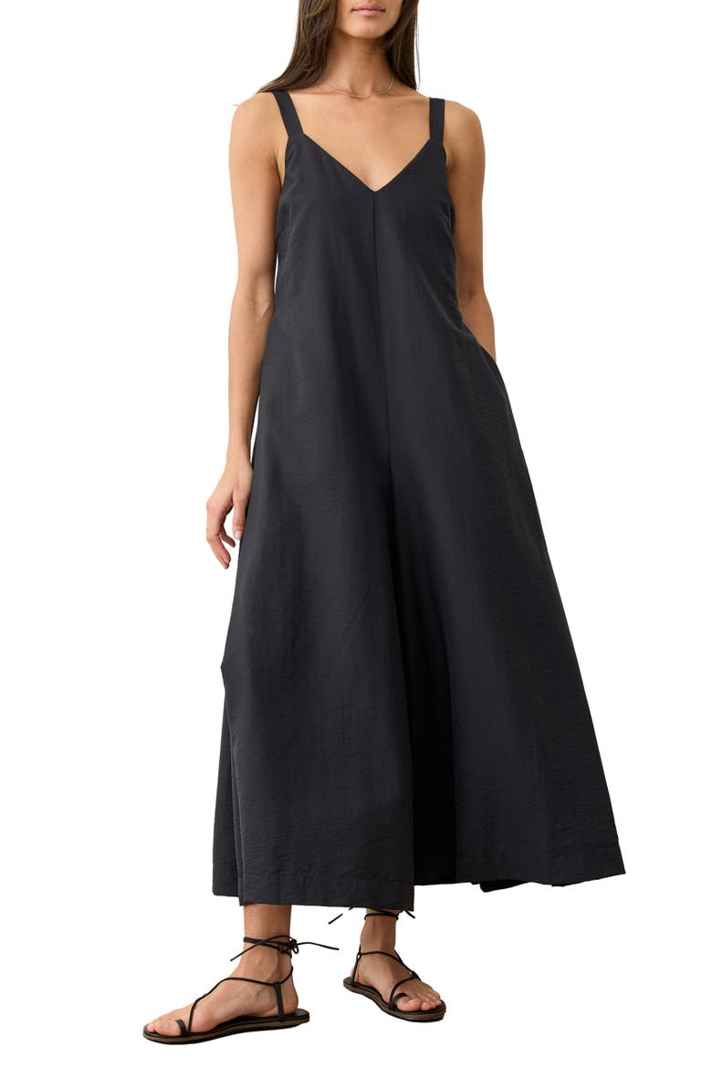 Cari V-Neck Wide Leg Jumpsuit, Main, color, BLACK