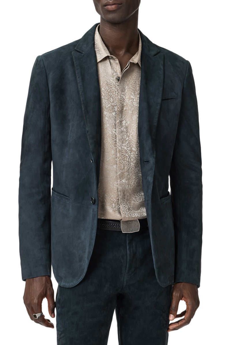 John Varvatos Bartow Suede Suit Jacket, Alternate, color, Midnight