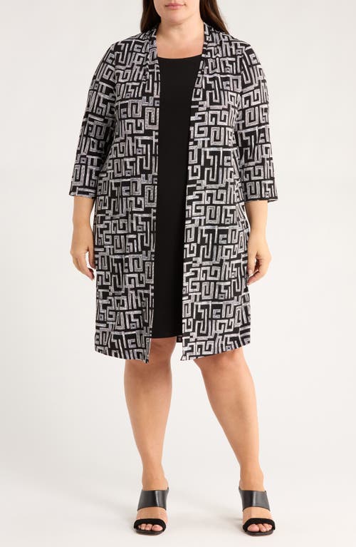 Connected Apparel Two Piece Jacket & Dress In Black