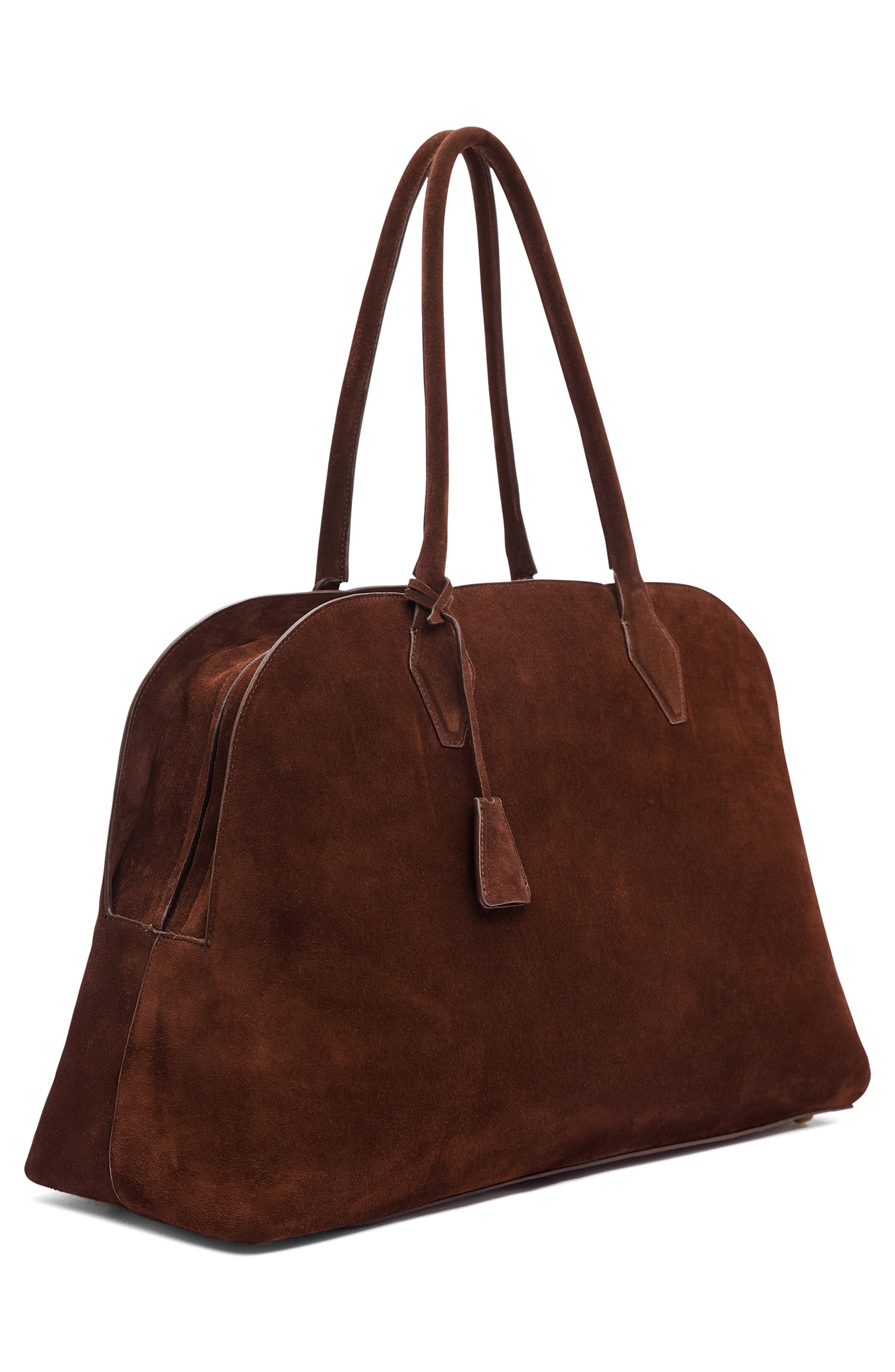 Reformation Seraphina Suede Tote, Alternate, color, Espresso Suede