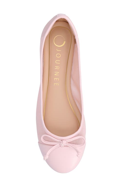 Shop Journee Collection Kaiah Ballet Flat In Mesh/pink