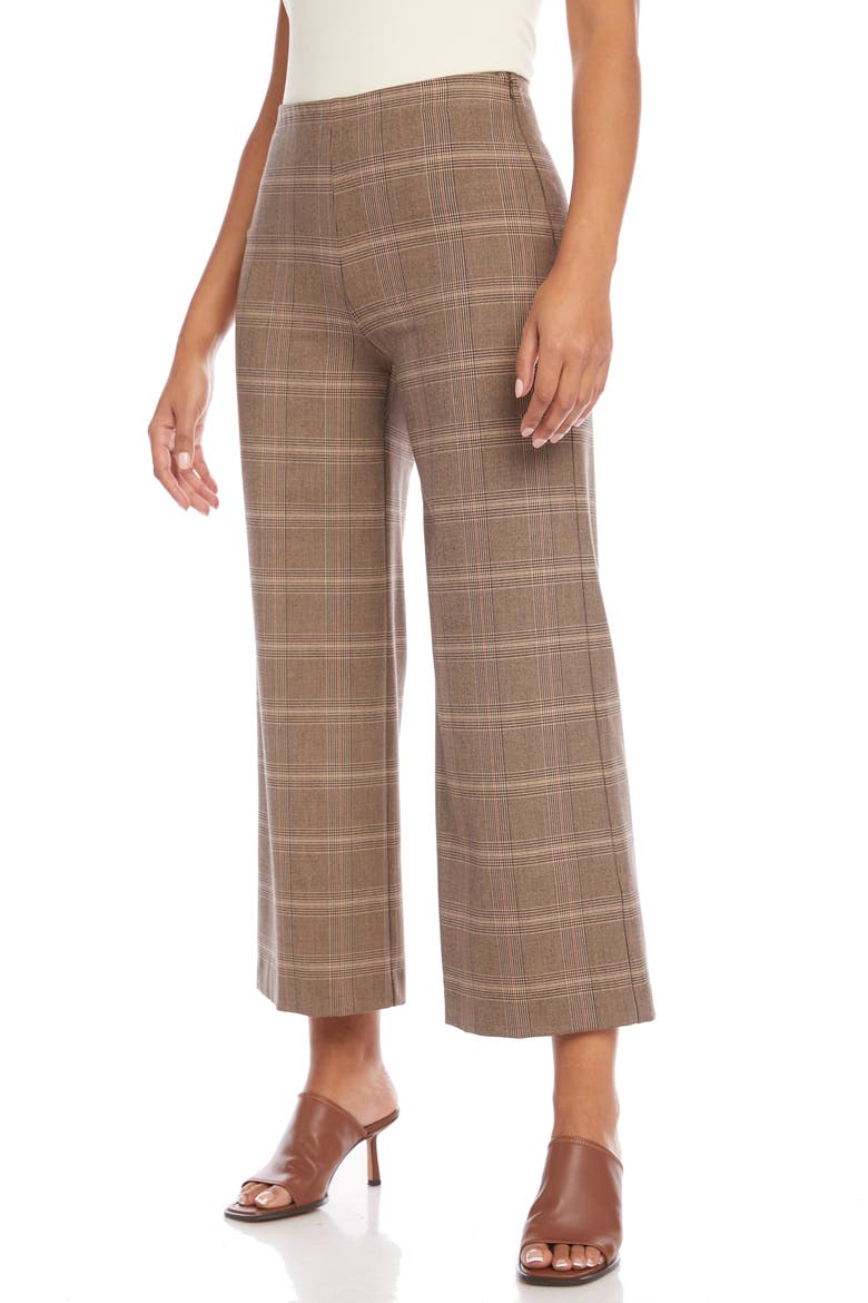 Plaid Wide Leg Crop Pants, Alternate, color, PLAID
